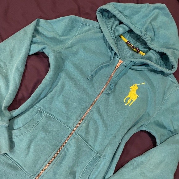 Vintage Ralph Lauren Blue Zip Up hoodie - Picture 1 of 5